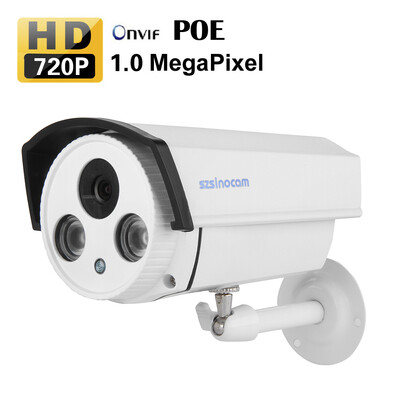 

Sinocam 720P водонепроницаемый H.264 1.0-мегапиксельная ONVIF безопасности CCTV POE IP-камера Белый EU