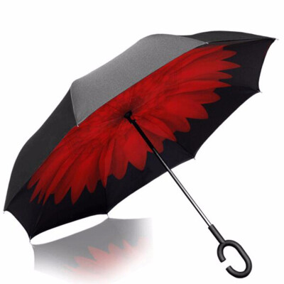 

dropshipping Windproof Reverse Folding Double Layer Inverted Umbrella Self Stand umbrella rain women high quality 2018 car