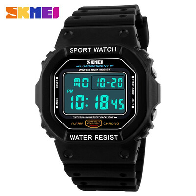 

SKMEI 2018 For Men Sports Watch Fashionable Casual Lady Watch Digital Alarm 50 m Waterproof Man Military Uniform Multifunctional
