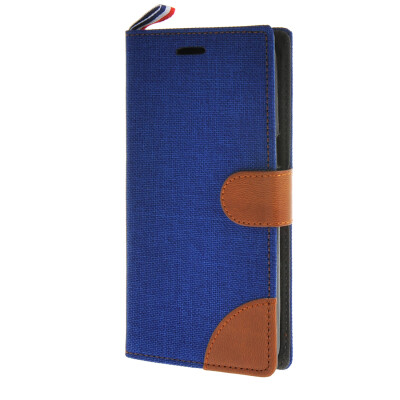 

MOONCASE Denim Style Flip Wallet Card Pouch Bracket Back чехол для Cover Samsung Galaxy Grand Prime G5308W синий