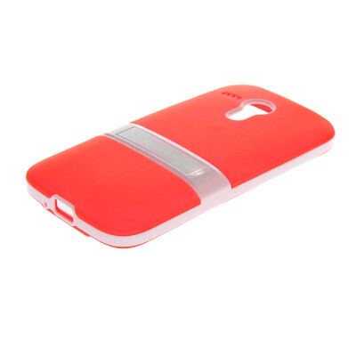 

MOONCASE Soft Flexible Silicone Gel TPU Skin with Kickstand Shell Back Case Cover for Motorola Moto G Red