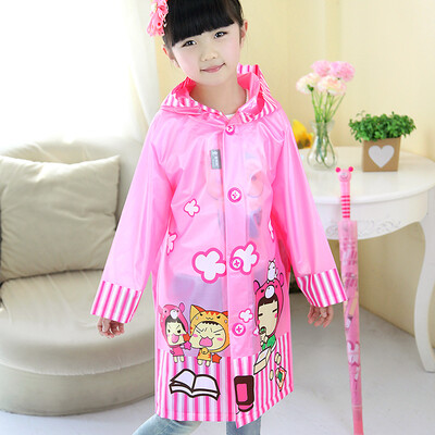 

Is a move kendo children raincoat with a book bag primary school students poncho children cartoon raincoat R1 blue monkey S code