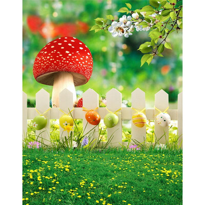 

Spring Mushroom Photo Backdrop 57FT Vinyl Fabric Cloth Digital Printing Photo Background s-2279