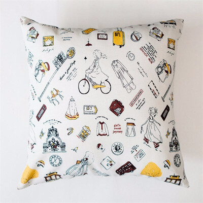 

Japanese Garden Cotton And Hemp Pillow Zakka Cloth Art Home Bed Sofa Cushion Pillow Waist Pillow Without Core