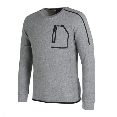 

PEAK mens autumn&winter new round neck grab hair sweater casual warm sports shirt DF684011 in the flower gray L code