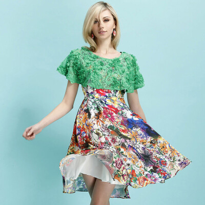 

MAZOE two-piece large-size printing dress SR399