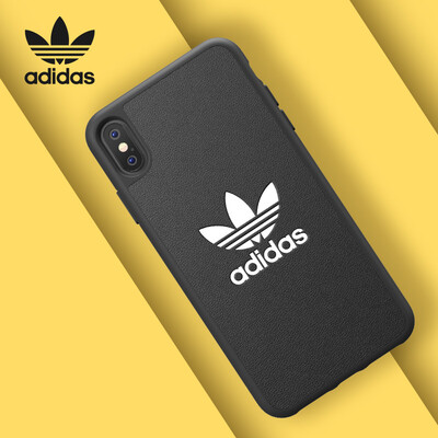 

Adidas new Apple iPhone Xs Max65 inch mobile phone case cover anti-fall PU fashion clover classic series black