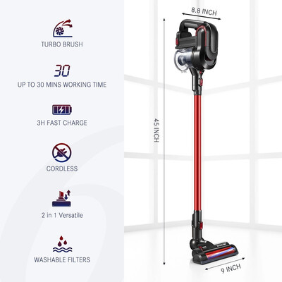 

MAXKON Cordless Stick Vacuum Cleaner 3 in 1 Lightweight Handheld Bagless Vacuum Cleaner Tools Multi-Cyclonic Filters