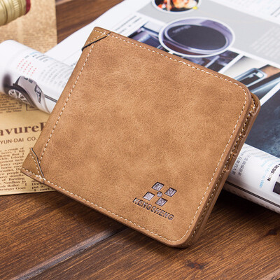 

Mens wallet European&American Vintage Wallet fashion scrub horizontal Wallet