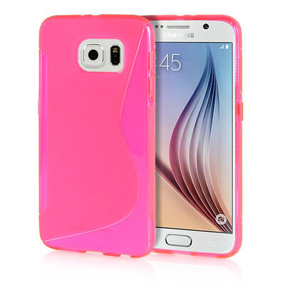 

MOONCASE S - Line Soft Flexible Silicone Gel TPU Skin Shell Back ЧЕХОЛ ДЛЯ Samsung Galaxy S6 Hot pink