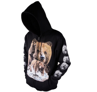 

Fashion women men wolf with moon black jacket tracksuit hoodies Harajuku 3d print wolves sweatshirt male hip pop hoody Coat