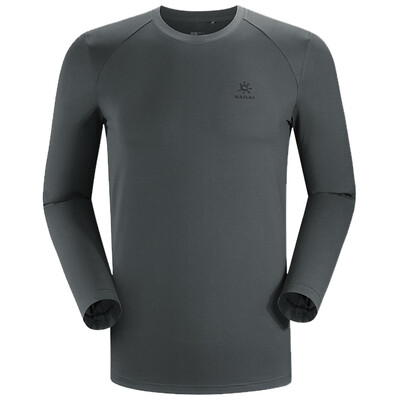 

KAILAS Men&women models autumn&winter outdoor sports round neck t-shirt comfortable breathable bottoming clothes moisture wicking long-sleeved function T-shirt dark gray men XL