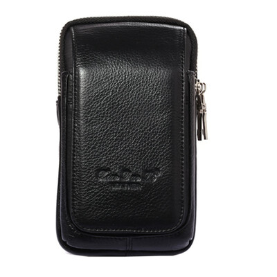 

Men Vertical Leather Cell Phone Belt Bag Waist Fanny Pack Holder Wallet Purse with Belt Loop Travel Hip Bum Pouch Carrying Case