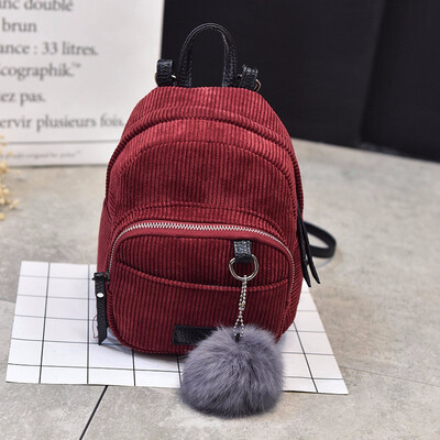 

Women Mini Bags Backpack Girl School Shoulder Bag Rucksack Corduroy Travel Bags