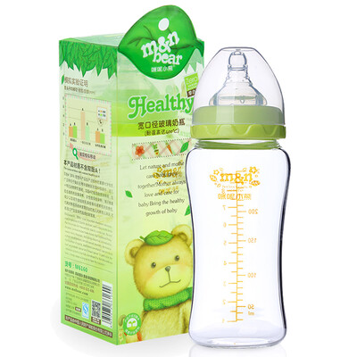 

M & N BEAR Новорожденный ребенок широкий калибр стеклянная бутылка анти-метеоризм ребенок реальная соска 270 мл