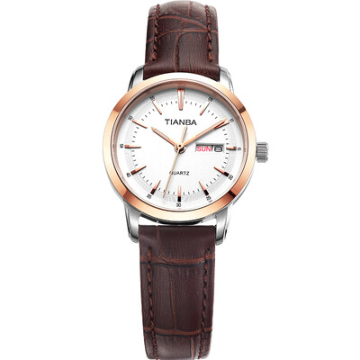 

Tianba table (TIANBA) watch the wisdom of the series of quartz couples table female watch belt white plate TL7019.02PC