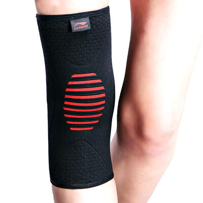 

Li Ning LI-NING sports knitted breathable knees basket badminton running yoga elastic sports protective gear 916 black&red single