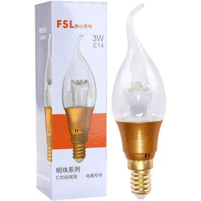 

【Jingdong Supermarket】 Foshan Lighting (FSL) LED Wax Bubble Energy-saving lamps E14 small screw mouth pull tail foam daylight color 6500K 3W Pearl gold