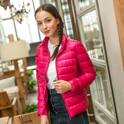 

Intercrew light down jacket female 2018 winter new Korean fashion casual light thin wild stand collar short brand down jacket female ICR4UD51A Indian powder XXXL