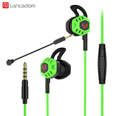 

Lanston G100 gaming headset in-ear e-sports subwoofer detachable dual microphone computer phone line control with wheat Jedi survival to open black eat chicken green