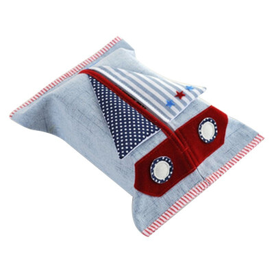 

UpperX Cartoon Travel Tissue Holder Cotton Linen Fabric Pocket Tissue Pouch Cover Schooner