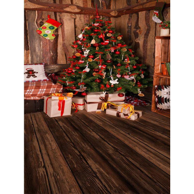 

Xmas Wooden House Photo Backdrop 57FT Vinyl Fabric Cloth Digital Printing Photo Background st-613