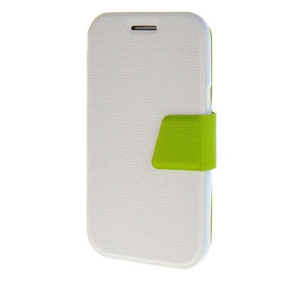 

MOONCASE Galaxy J1 , Leather Flip Bracket Back Case Cover for Samsung Galaxy J1 White Green