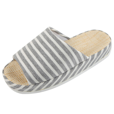 

Jingdong supermarket] Homix striped anti-skid grass bottom home slippers gray 42 yards