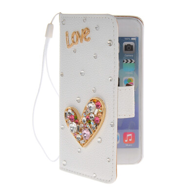 

MOONCASE Luxury Crystal Rhinestone Leather Side Flip Stand Shell Back Case Cover for Apple iPhone 6 ( 4.7 inch