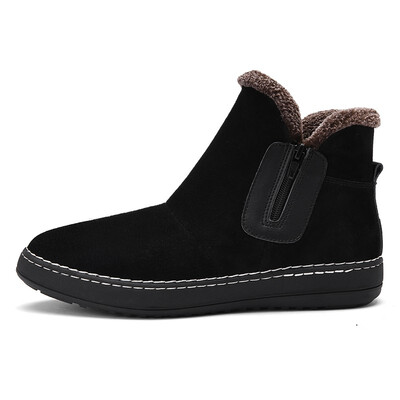 

Winter Men Warming Boots Outdoor Antiskid Slip-on Plus Fur Winter Trekking Sports Soft Comfortable Shoes