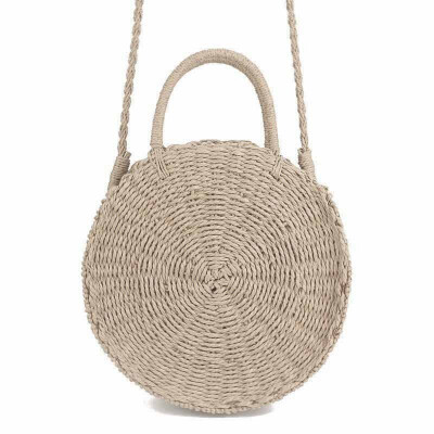 

Women Girls Straw Bag Woven Round Handbag Purse Crossbody Beach Summer Bags