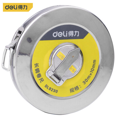 

Deli deli 30 m disc steel tape measure long steel tape measure large-scale engineering measuring ruler 30mx10mm DL9230