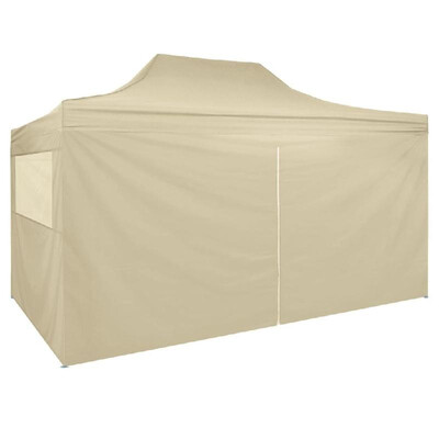 

Pop-Up Marquee with 4 Side Walls 3x45 m Cream White