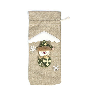 

Christmas Wine Bottle Cover Bag Santa Claus Snowman Champagne Wrap Clothes for Table Holiday Decorations Gift