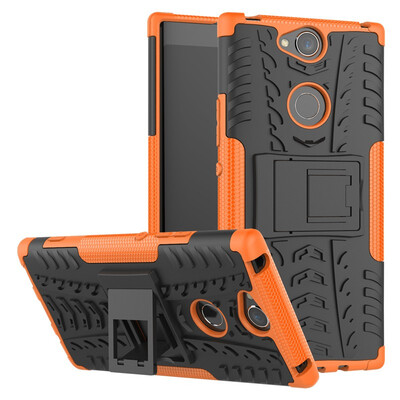 

Fecoprior Case for Sony Xperia XA2 Plus Back Cover Stand Silicon TPU PC Armor Heavy Rugged Phone Celulars Fundas Coque