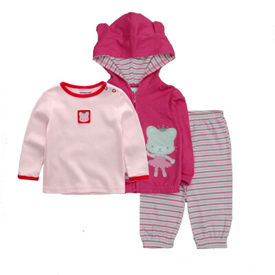 

Kiddiezoom 18-24M Clothing Sets Baby PantsT-shirtCoat Babywear Stripe Baby Girl Clothes Outwear Cotton Infant Baby Boy Clothes