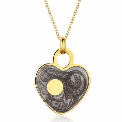 

Black Oil Painting Stainless Steel Heart Design Pendant Necklace
