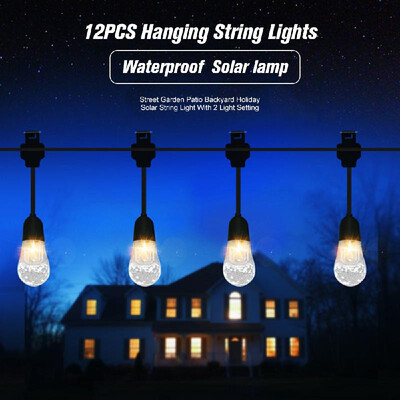 

Outdoor Waterproof 12PCS LED Solar Hanging String Lights Street Garden Holiday String Light
