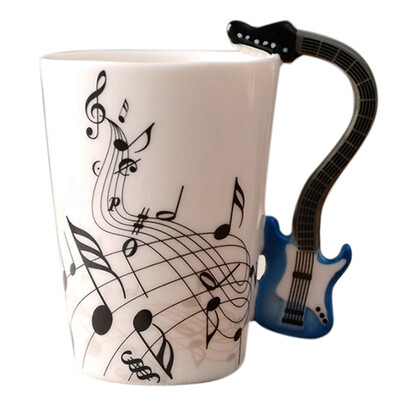 

UpperX 300ML Guitar Cup Music Note Ceramic Acoustic Coffee Milk Tea Mug Gift Electric Guitar