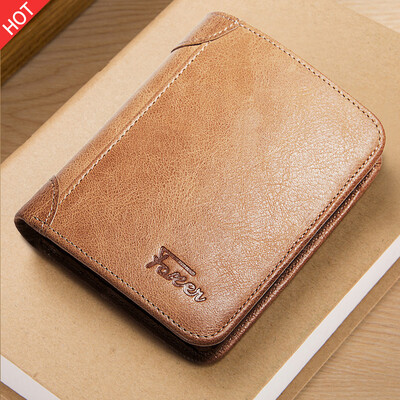 

Golden Fox FOXER Wallet Mens Short Top Layer Leather Fashion New Wallet Multi-card Vintage Vintage Wallet 329011F5Q Vintage Brown