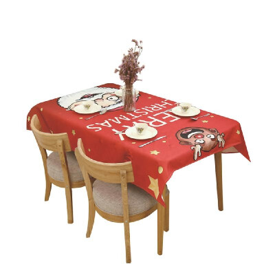 

Christmas Table Cloth Dining Table Decoration Home Rectangular Party Table Cover Elk Snowman Tree Christmas Ornament