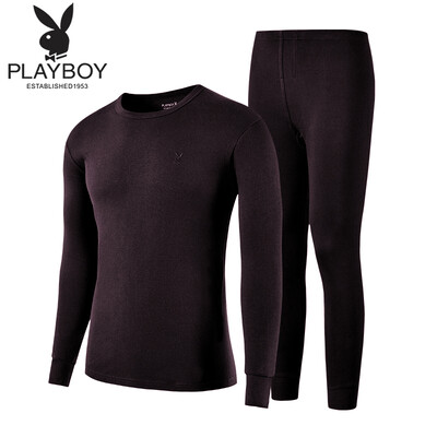 

Playboy Qiuyi Qiuku Set Men&women Basic Thin Cotton Sweater Men Purple