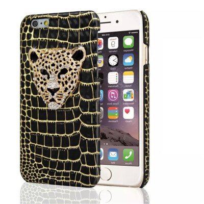 

Luxury Fashion Leopard Crystal PU + Platsic Case for iPhone 6 4.7" Personality Phone Cover Shell