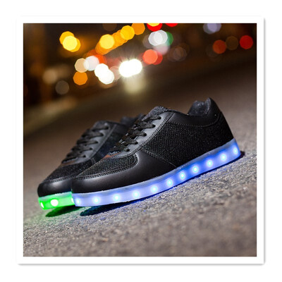 

New led light shoes mesh face fashion ghost dance shoes fluorescent shoes female USB charging shoes couple Korean version of LED l