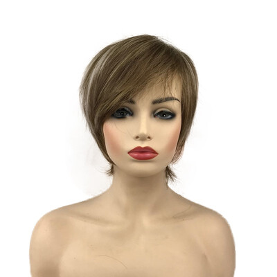 

StrongBeauty Short straight BlackBrownDark RedOrangeBlonde Two-color Ombre Wigs for Women