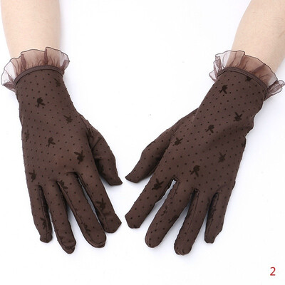 

Summer lace slim short sunscreen sports gloves female all refers to anti UV outdoor driving gloves