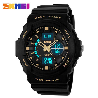 

SKMEI Brand For Men Sports Vintage Watch LED Jelly Military Uniform Mens Watches Wrist Watch 50m Waterproof Student Watch