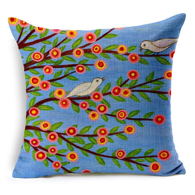 

2018 Natural Style Fashion New Cushion Tree Print pillow Bed Sofa Home Decorative Pillow Fundas Para Almofadas Cojines