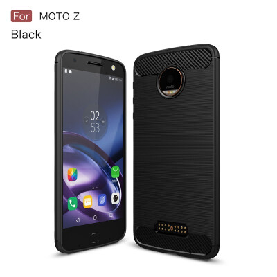 

Goowiiz Phone Case For Motorola Moto ZZ PlayZ Force Fashion Slim Carbon Fiber TPU Soft Silicone Prevent falling