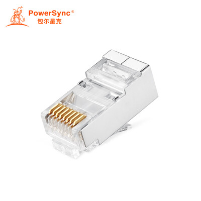 

Baer Xingke seven types of nickel-plated shielded crystal head RJ45 two high six low three forks 50u two-piece 50 into PowerSync APTN50BB